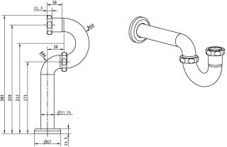 Сифон для раковины Boheme Brillante хром 609
